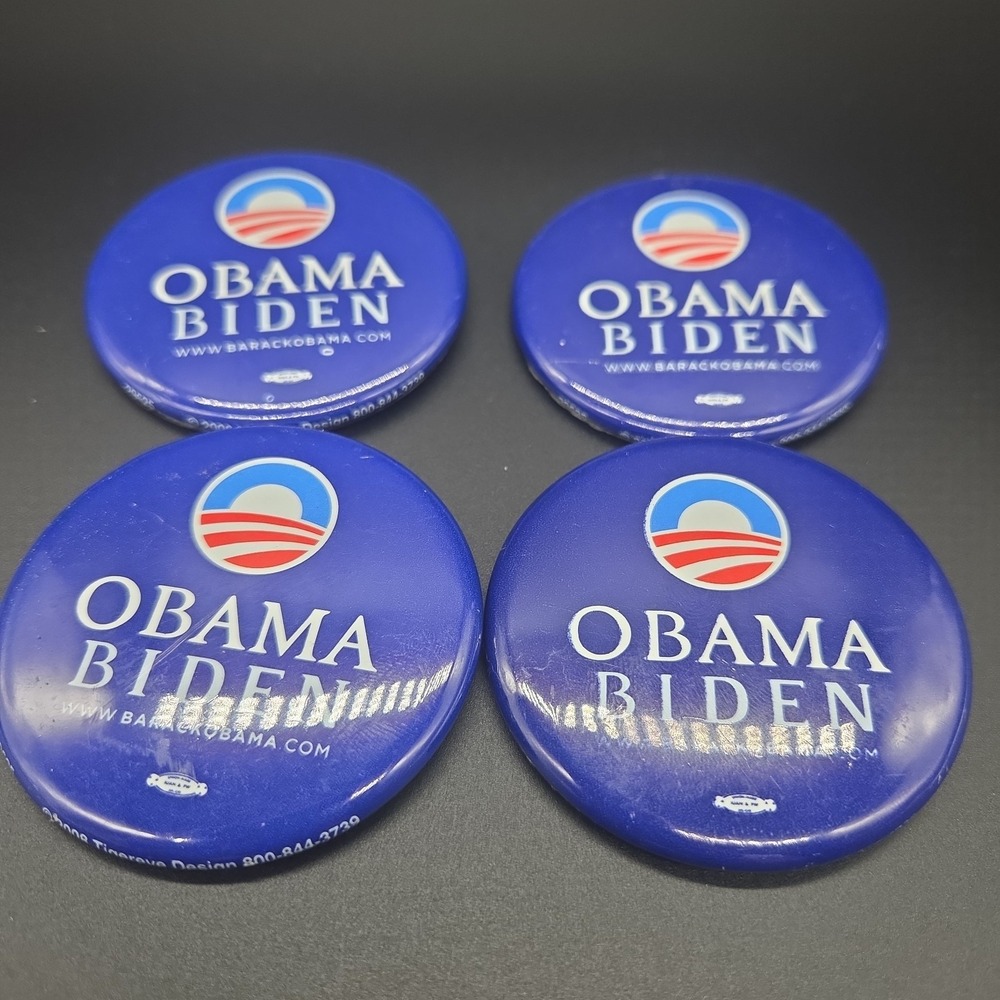 Obama Biden Campaign Pins-Set Of 4